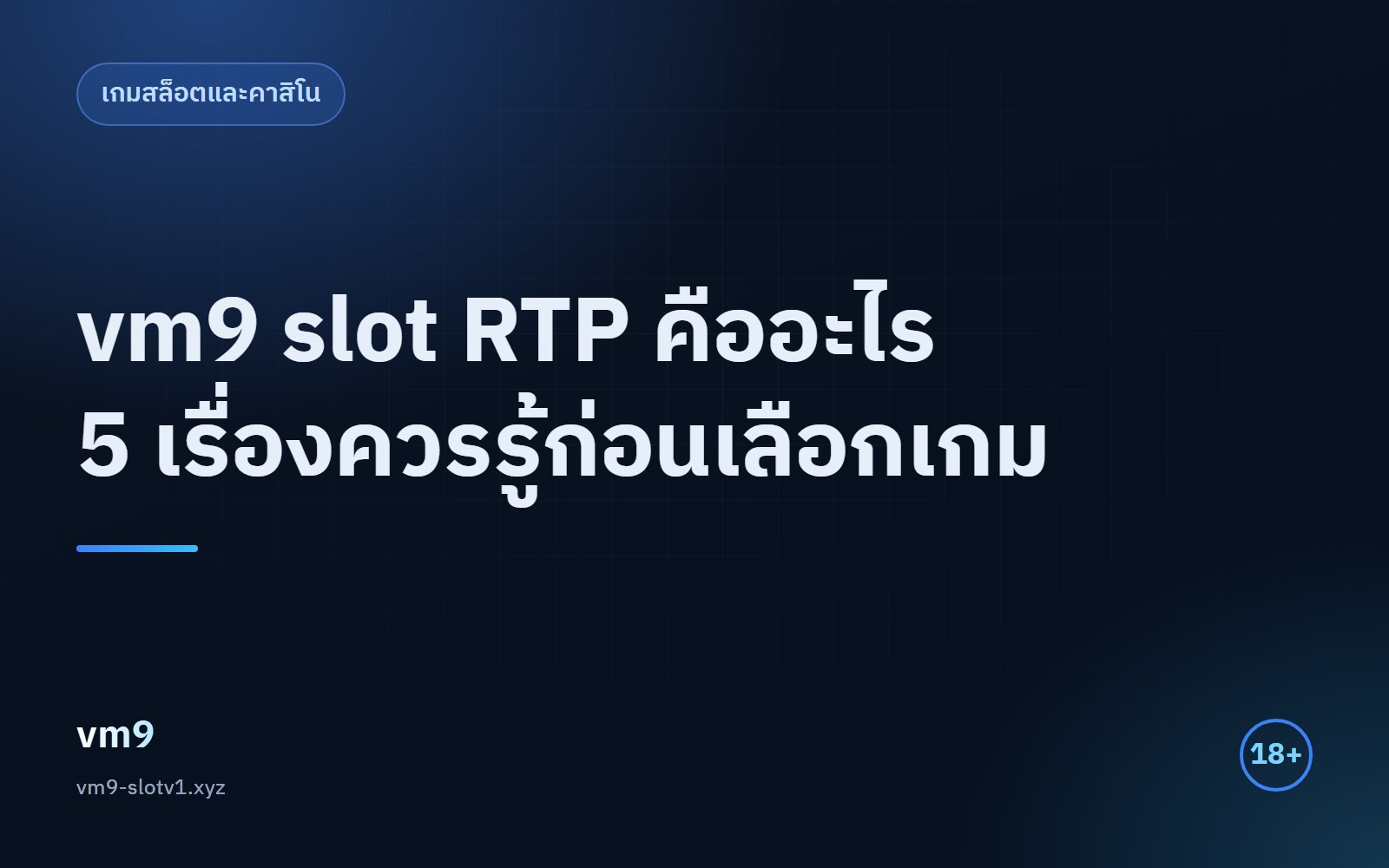 vm9 slot RTP คืออะไร วิธีอ่านอัตราจ่ายคืนของเกมสล็อต